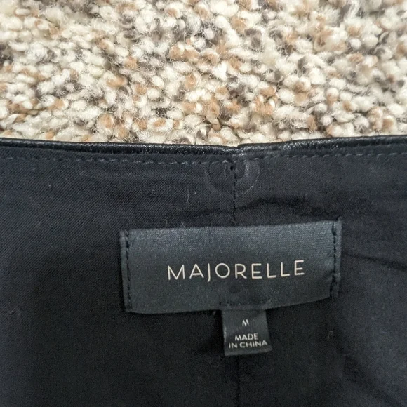 Majorelle Black Satin Cropped Puff Sleeve Top - Picture 4 of 11